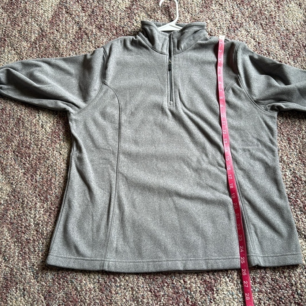 NWT Lands' End Heather Gray Half Zip Pullover Thermacheck Fleece Jacket size XL - Picture 8 of 8
